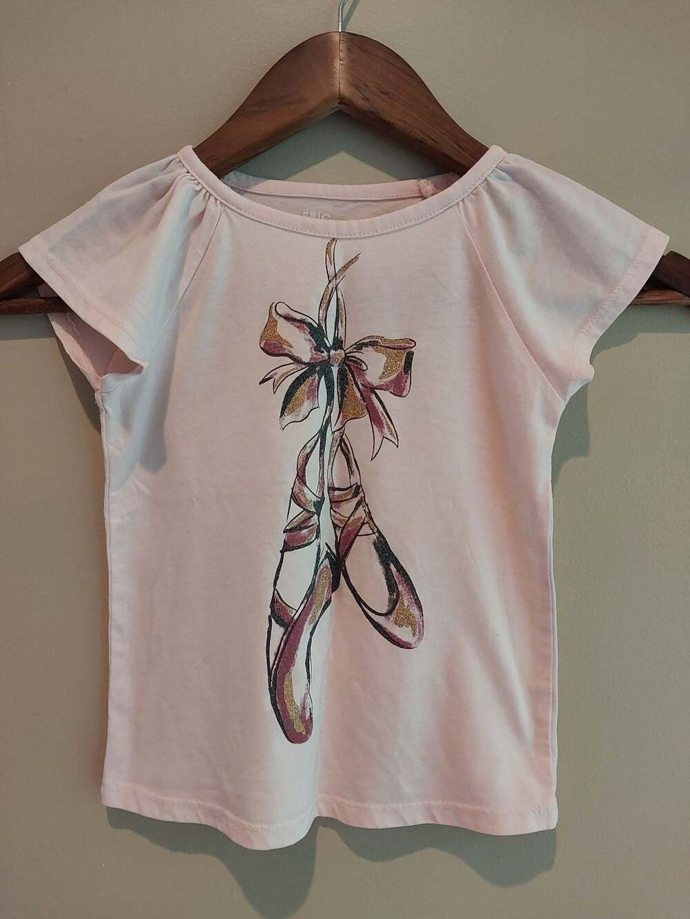 Epic Threads Girls Pink Short Sleeve Ballet Shoes Graphic T-Shirt